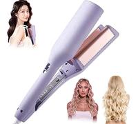 Rommantic French Egg Roll Curling Iron,New Upgrated 32mm Egg Roll Hair Waving Iron,Egg-Roll Hairstyle Water Ripple V-Shaped for Perfect Waves,Fast Heating and Adjustable Temperature (Purple)