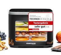 ROMMELSBACHER Deshidratador DA 450, superficie de deshidratación, 0,2 m², incluye 5 bandejas de deshidratación de acero inoxidable, 1 deshidratador, 1 deshidratador, 2 moldes para cereales, pantalla
