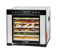 ROMMELSBACHER Deshidratador DA 950, superficie de secado 0,6 m², 6 bandejas de deshidratación de acero inoxidable, función de mantenimiento del calor, programa favorito, temporizador de 99 horas