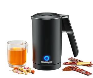ROMMELSBACHER Hervidor de agua de viaje WK 1000, compacto y ligero, recipiente interior de acero inoxidable, 0,6 litros de capacidad, elemento calefactor oculto, mango plegable, sistema de enrollado