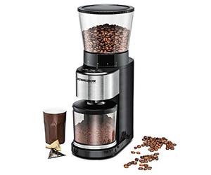 ROMMELSBACHER Molinillo de café EKM 500, mecanismo cónico, báscula de precisión, soporte para filtro, grado de molienda en 39 niveles, 5 teclas de función para uso individual y flexible