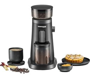 ROMMELSBACHER Molinillo de café Premium EKM 600, mecanismo de acero inoxidable con engranaje de metal resistente para molienda de alta homogeneidad, espacio muerto optimizado con fuelle adicional, 75