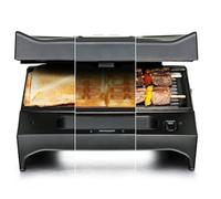 ROMMELSBACHER Multi Toast & Grill SWG 700 'Max' - 3 placas intercambiables antiadherentes para sándwiches, gofres belgas, a la parrilla, 700 W, color negro y acero inoxidable