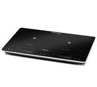 ROMMELSBACHER Placa de cocción doble CT 3420/IN inducción, vitrocerámica, control táctil, detección de cacerolas, 10 niveles de potencia, 10 niveles de temperatura de 60-220 °C, temporizador, función