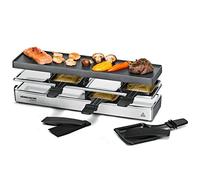 ROMMELSBACHER RC 800 - Parrilla raclette fun for 4 (parrilla de mesa, para 4 personas, ampliable, cubierta de aparcamiento, plancha de aluminio fundido a presión con revestimiento antiadherente Xylan