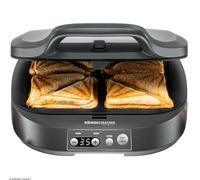 ROMMELSBACHER Sandwich Maker ST 1800, 4 sándwiches XL, antiadherente, temporizador de 15 minutos, apagado automático, carcasa Cool Touch, 1800 W, gris pizarra