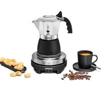 Rommelsbacher Set de regalo RK 505/K, mini placa de cocción de 80 mm de diámetro, regulable sin niveles, jarra original Bialetti Moka, 90 ml, sistema de preparación para la formación de crema, color
