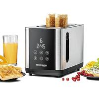 ROMMELSBACHER TOASTER TO 850, 2 ranuras grandes para pan hasta XL tostadas, centrado automático de rebanadas de pan, pantalla LED, visualización de cuenta regresiva, 9 niveles, nivel de descongelación