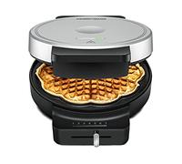 ROMMELSBACHER Waffle Automat WA 850 - Máquina para 1 gofre (17,5 cm de diámetro, revestimiento antiadherente, regulable, 850 W), color negro y plateado