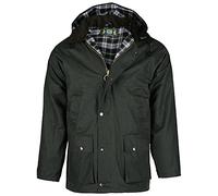 Romney's Chaqueta encerada inglesa Country - La original | Chaqueta impermeable resistente al viento y al agua | Incluida capucha | Oliva, M