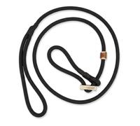 ROMNEYS Moxon Durham Strong 8 mm - Correa para perro y collar en uno, correa de retriever con tope de tracción, ajustable, sin partes metálicas, hecha a mano en Alemania, 130 cm (negro)