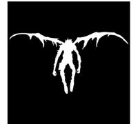 ROMOER 16,8 Cm X 8,8 Cm Death Note Moda Vinilo Adhesivo para Coche Estilo De Coche Negro/Plata （2 Piezas）