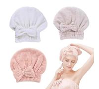 ROMOLY Toalla Pelo NiñA，3pcs Gorros De Ducha De Terciopelo Coralino, Secado RáPido Y Absorbente, para Mujeres, NiñAs Y NiñOs