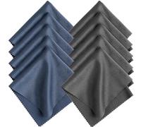 Romon 10 Piezas Gafas Paño de Limpieza,Paños de Limpieza de Microfibra, Reutilizables Paños de Limpieza de para Lentes, Gafas, Pantallas, Tabletas, Anteojos Azul y Gris, 20 * 20cm