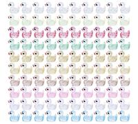 Romon 100 Piezas Mini Patos De Resina,Mini Patos Luminosos,Micro Paisaje,Paisaje Decorativo DIY,Decoracion del Hogar,Decoracion del Acuario,10 Colores