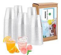Romon 100 Piezas Vasos de Chupito Plastico, 3cl/30ml Vasos Plastico Duro Reutilizable, Hecho de material PS, sin BPA, Transparente Vasos de Plastico para Fiestas, Bares