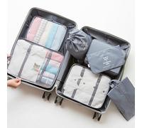 Romon 14-Piezas 2-Colores Organizador Maleta, Impermeable Packing Cubes Con Doble Cremallera & Malla - Organizador Maleta Viaje Para Viajes, Casa (14 Negro & Rosa)