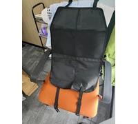 Romon 2 Piezas Protector Asiento Coche Negro, Protector Asiento Coche Silla Bebe con 2 Ganchos Y 2 Bolsillos - Protector Respaldo Asiento Coche para Asientos Delanteros (66x44cm)