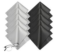 Romon 20 Piezas 20×20cm Gafas Paño de Limpieza,Paños de Limpieza de Microfibra, Reutilizables Paños de Limpieza de para Lentes, Gafas, Pantallas, Tabletas, Anteojos, 10 Negro & 10 Gris