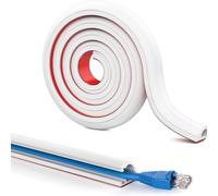 Romon 2m Canaleta para Cables Adhesiva Blanca, 1.5x1cm Canaleta Cable Flexible Cortable - Cubre Cables Semi Circular para TV, Ordenador, Hogar (D15)
