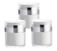 Romon 3 Piezas Crema Dispensador Bomba, Tarro sin Aire Recargable, Airless Pump Dispensador Crema, Botella de Vacío de Tarro de Crema 15/30/50ML