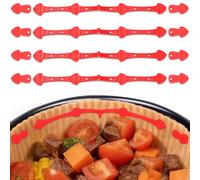 Romon 4 Hebillas Magnéticas de Silicona para Freidora de Aire, Papel de Horno, Evita que las Hojas de Papel Desechables Cubran los Alimentos, Versión Alargada, Modelo de Pez, Rojo