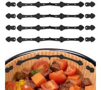Romon 4 Hebillas Magnéticas de Silicona para Freidora de Aire, Papel de Horno, Evita que las Hojas de Papel Desechables Cubran los Alimentos, Versión Alargada, Modelo de Pez, Negro