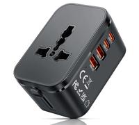 Romon Adaptador Enchufe Universal, Adaptador de Viaje Adaptadores Internacionales Adaptador Cargador Universal Travel Adapter con 2 USB, 1 USB C y 1 CA, Travel Plugs para USA, UK, Irland, Austuralia