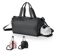 Romon Bolsa de Deporte, Bolsa Gimnasio para Hombre Mujer Grande Bolsa de Viaje con Zapatos y Compartimentos Húmedos Fin de Semana Travel Duffle Bag, Macuto Viaje Bolsos Deportivos Fitness Gym, Negro