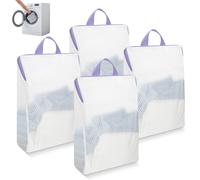 Romon Bolsa Lavadora Pack de 4 con Asa 30x40 cm Malla Fina y Resistente Protección para Sujetadore Ropa Interior Jerséis -Para Lavadora y Viajes