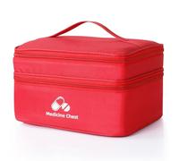 Romon Bolsa Primeros Auxilios Portátil, Botiquín de Primeros Auxilios Vacio,Doble turno Impermeable Gran Capacidad Botiquín Médico Vacío, Bolsa Médico de Emergencia para Hogar, Oficina, Rojo