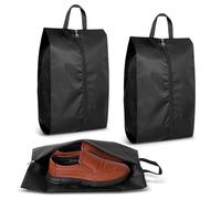 Romon Bolsa Zapatos, Bolsas para Zapatos Repelente al Agua, Bolsa Zapatos a Prueba de Polvo con Cremallera, 41 * 26cm,Bolsa de Almacenamiento de Viaje Organizador para Viajes en Casa, Negro(2 Piezas)