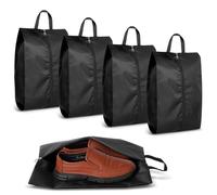 Romon Bolsa Zapatos, Bolsas para Zapatos Repelente al Agua, Bolsa Zapatos a Prueba de Polvo con Cremallera, 41 * 26cm,Bolsa de Almacenamiento de Viaje Organizador para Viajes en Casa, Negro(4 Piezas)