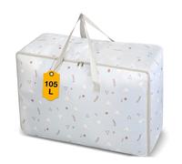 Romon Bolsas Almacenaje Ropa, 1 Pieza Bolsas de Mudanza 105L Guardar Ropa Cajas Almacenamiento Plegable Extra Grande con Cremalleras y Asas Resistentes, Bags de Lavandería para Guardar Ropa Embalar
