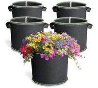 Romon Bolsas de Cultivo, 5 Piezas Bolsa Cultivo 11 L (3 Galones), Bolsas de Siembra Bolsa de Plantas, No Tejida Bolsa de Siembra con Asas para Las Verduras, Flores, Frutas, Invernadero y Jardín