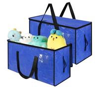 Romon Bolsas de Mudanza, 2 Pack 72 L Bolsa de Almacenamiento Extra Grande Impermeable Caja Almacenaje Bag con Cremalleras y Asas Resistentes, Saco Bolso para Guardar Ropa para Edredones Cama Embalar