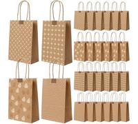 Romon Bolsas de Papel, Bolsas Papel Kraft de 24 piezas con 24 Pegatinas Para bolsas de papel kraft, Bolsas chuches cumpleaños, bolsas para bodas, etc.