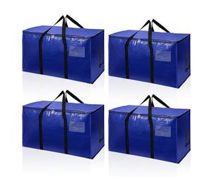 Romon Bolsas Mudanza Pack de 4 Bolsas de Mudanza Grandes Impermeables y Duraderas, Bolsas Almacenaje Ropa para Mudanza y Viaje Azul 72L
