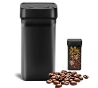 Romon Bote Hermetico Cafe Acero Inoxidable 1,2L Negro, 450g Granos De Café, Recipiente Al Vacío Para Conservar La Frescor
