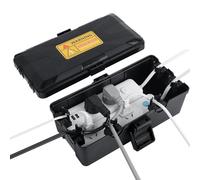 Romon Caja Estanca Exterior Caja De Conexión Resistente A La Intemperie Con Grado De Protección IP54 6 Entradas Para Cables De Cables PP Para Fijación A La Pared Estanca Negra