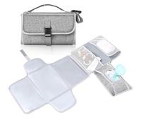 Romon cambiador portátil colchones plegables y desmontable mantas bolso con 5 bolsillos cambiador impermeable reutilizable diaper mat accesorios para cuidado gris