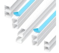 Romon Canaletas para Cables Adhesivos, Organizador De Cables, para Ocultar Cables De Alimentación, Cables De Altavoces O Cables De TV En El Hogar O La Oficina (10mm*10mm,10PCS 0,4 M)