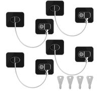 Romon Cerradura Para Refrigerador, 4 Piezas, Seguro Para Ventanas De Niños Con 8 Llaves, Para Puertas, Ventanas, Refrigeradores, Cajones, Gabinetes, Etc. Con Enfoque En La Seguridad Infantil