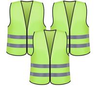 Romon Chaleco de Seguridad Reflectante, 3 Piezas Fluorescente Alta Visibilidad para Conductor, Unisex Adulto