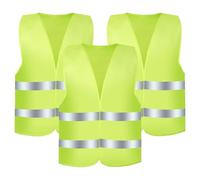 Romon Chaleco Reflectante, 3 Piezas Chaleco De Seguridad Reflectante Alta Visibilidad Ropa De Trabajo Auto Chaleco Cremallera Seguridad Chaleco Trabajo Chaleco Amarillo para Correr Moto Bicicleta