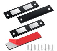 Romon Cierre Magnético Ultra Fino para Puertas de Armario y Cajones, 2 Piezas Imanes Potentes Autoadhesivos con Tornillos, Pestillo Magnético para Muebles, Puertas Correderas, Alacenas y Cocina, Negro