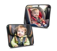 Romon Espejo de Coche para Bebé, 2 Piezas Espejo Retrovisor Coche, Retrovisor para Irrompible, para Asiento Trasero, Correas para Silla Trasera