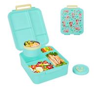 Romon Fiambrera, Lunch Box de 1700ml Fiambrera Con Cubiertos, Fiambreras para Infantil Niño Adulto con 4 Compartimentos Recipiente Hermético Caja Desayuno Pan Snack sin BPA Para Oficina Trabajo Picnic