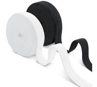 Romon Goma Elastica Costura, Cinta Elastica Costura, dos rollos en blanco y negro de 20mm × 10m Banda Elastica Costura, Manualidades Costura Diy, Cuerda Plana Trenzada, Elástico para Pantalones Ropa