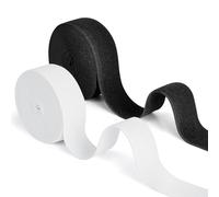 Romon Goma Elastica Costura, Cinta Elastica Costura, dos rollos en blanco y negro de 30mm × 10m Banda Elastica Costura, Manualidades Costura Diy, Cuerda Plana Trenzada, Elástico para Pantalones Ropa